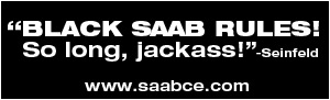 Black saab Rules Bumper Sticker